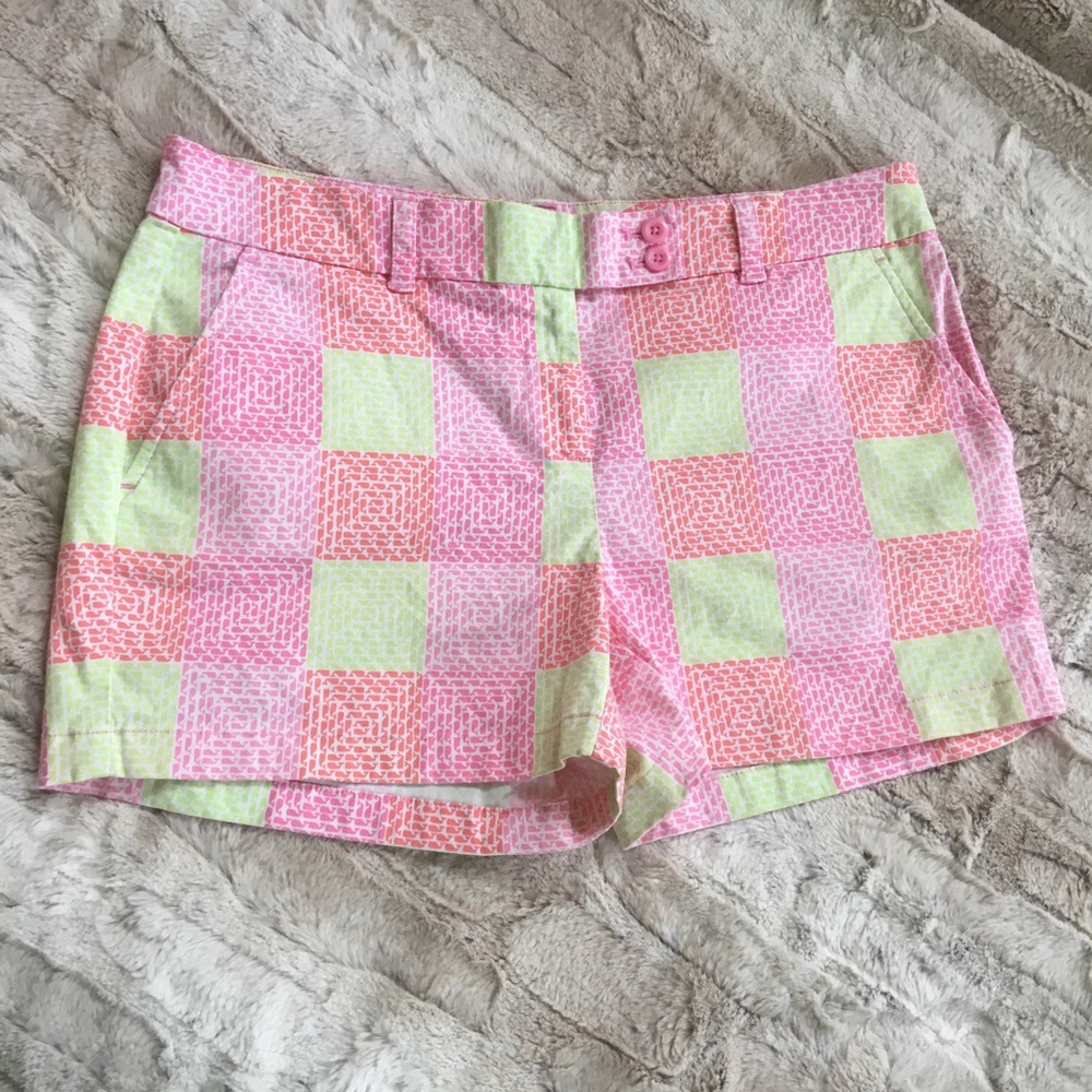 Pink Multi-Color Patterned Womens Shorts - Picture 2 of 8